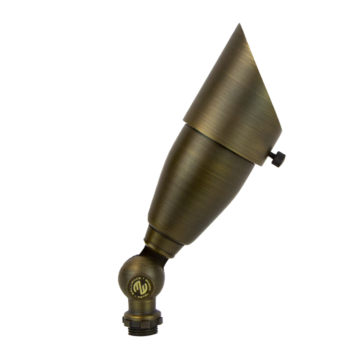Low Voltage LED Bullet Light | 4W | 24V Max. | 3000K | 30 Deg. LED MR16 ECO Lamp | 80+ | IP65 Rated | Spun Brass Housing