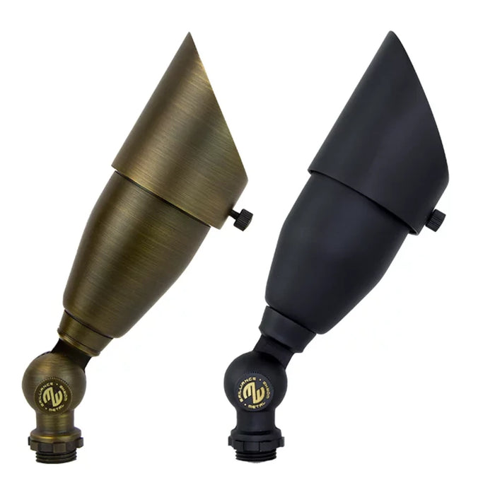 Low Voltage LED Bullet Light | 4W | 24V Max. | 3000K | 30 Deg. LED MR16 ECO Lamp | 80+ | IP65 Rated | Spun Brass Housing