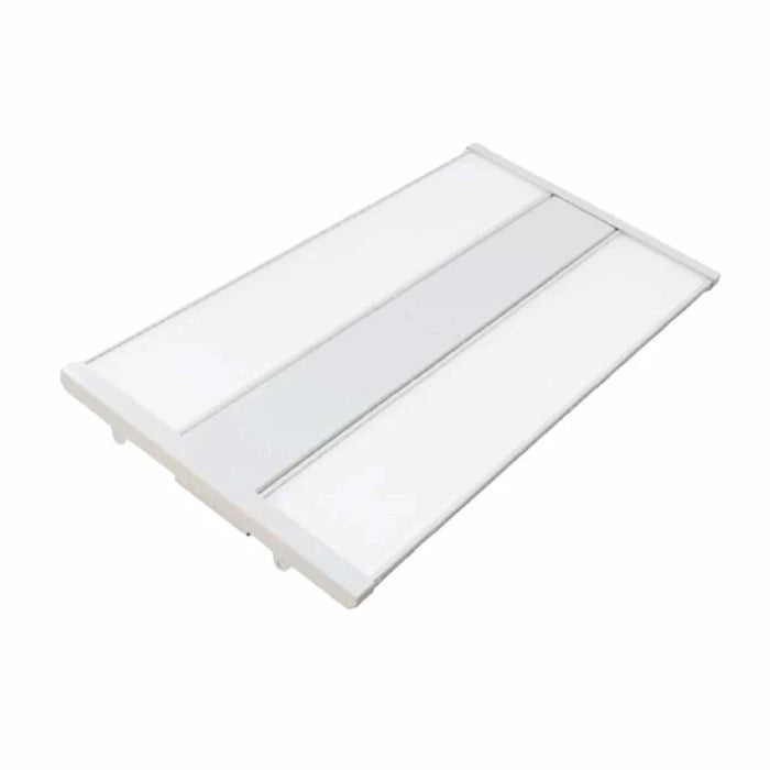 2x4 Linear LED Highbay Fixture | 346W | 46,000 Lumens | 4000K | 80+ CRI | 120-277V | IP20 Rated | White Finish | V-Hooks for chain mounting