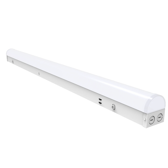 4 Pack | 8 ft LED Strip Light | 70/80/90W | Max. 11,700 Lumens | 3,000 / 3,500 / 4,000 / 5,000K | 80+ CRI | 120-277V | IP20 Rated | White Finish