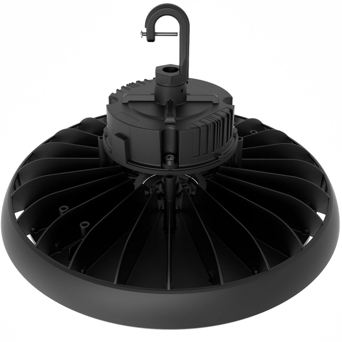 16 in. Round LED Highbay Fixture | 150/200/240W | Max. 36,000 Lumens | Selectable Kelvin | 80+ CRI | 120-277V | IP20 Rated | White Powder Coat Finish
