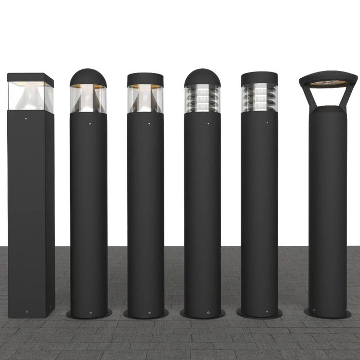 STARLAKE 14W-24W Round LED Bollard | Max. 1,920 Lm | 3K/4K/5K | 120-277V | Black Finish