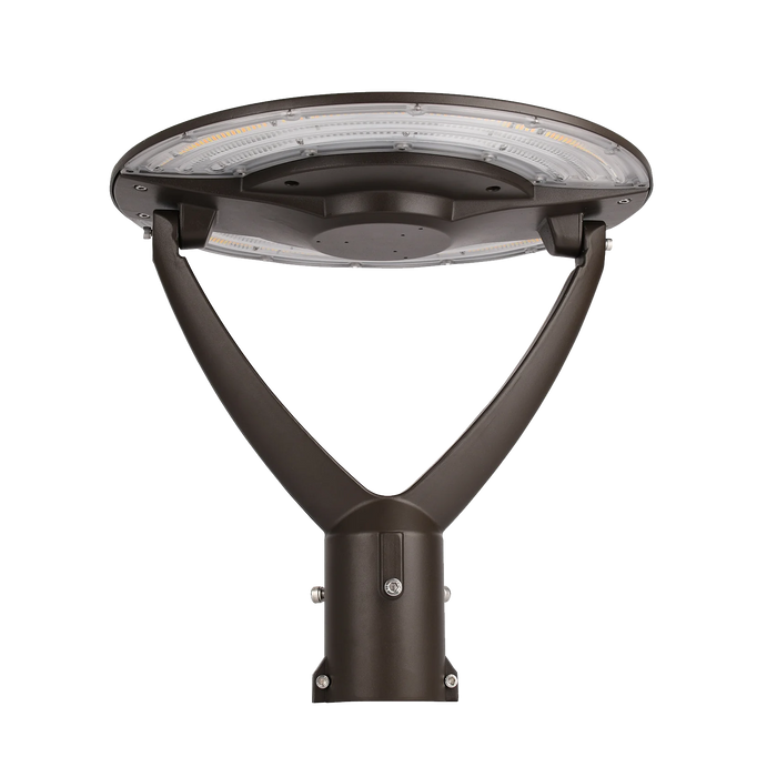 Decorative Post Top LED Fixture | 40/50/60W | Max. 7,800 Lm | 3000/4000/5000K | 70+ CRI | 120-277V | IP65 | Bronze Finish | 3 In. Tenon