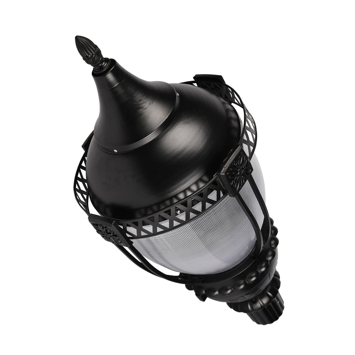 Decorative Post Top LED Fixture | 60/80/100W | Max. 11,600 Lm | 3000/4000/5000K | 70+ CRI | 120-277V | IP65 | Black Finish | 3 In. Tenon