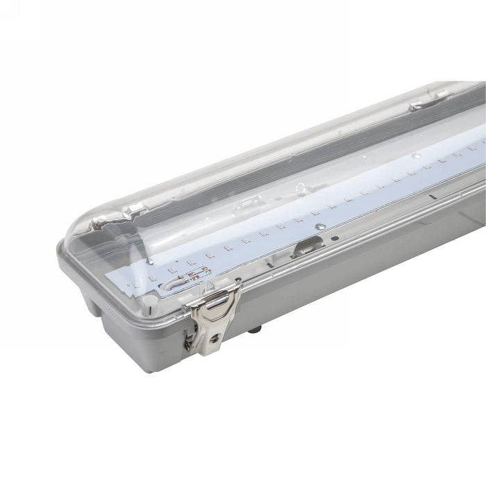 8 ft. LED Vapor Tight Fixture | 100W | 13,100 Lumens | 5000K | 85+ CRI | 120-277V | IP66 Rated | Grey Finish